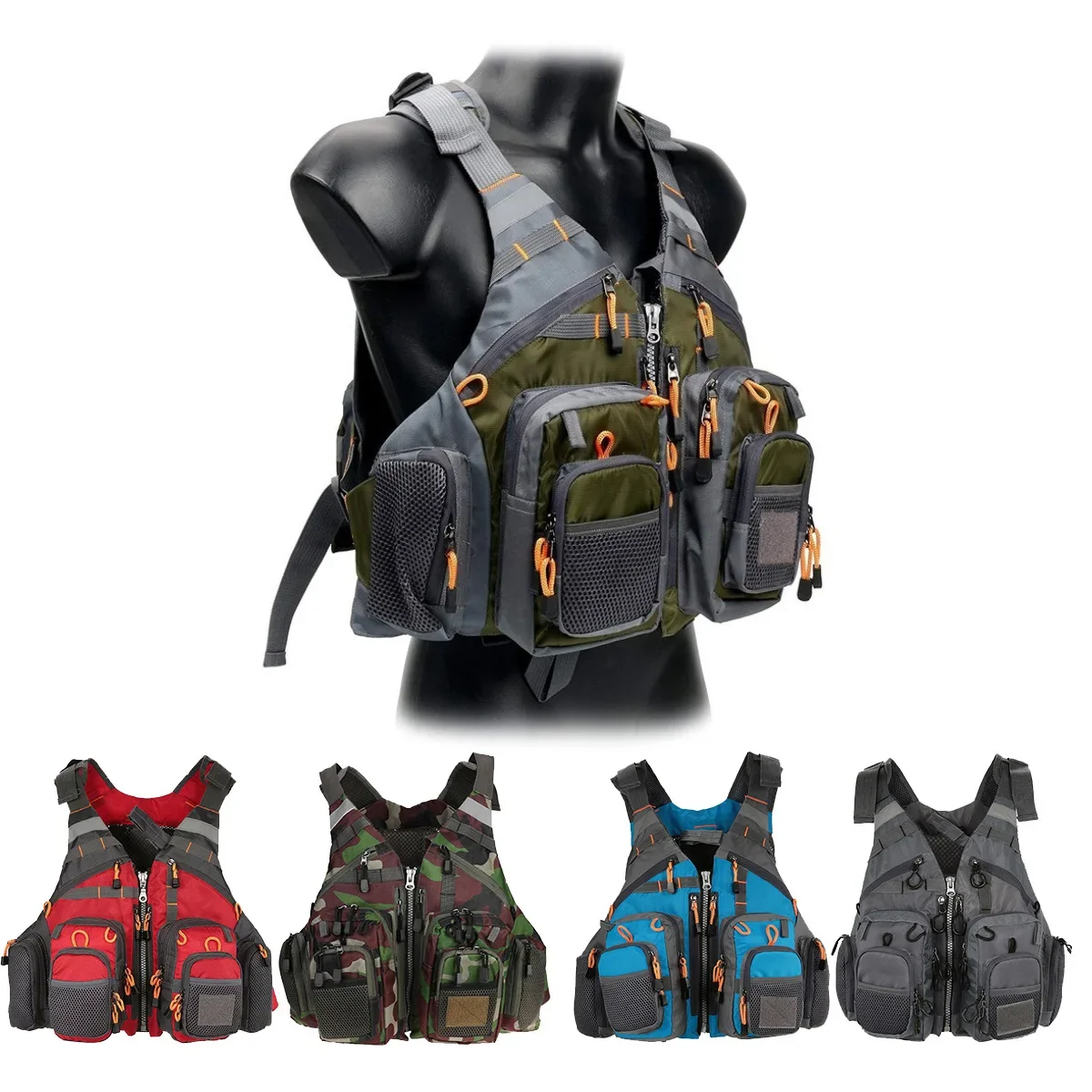 Fishing Kit Compact - Gilet da pesca regolabile giubbotto di