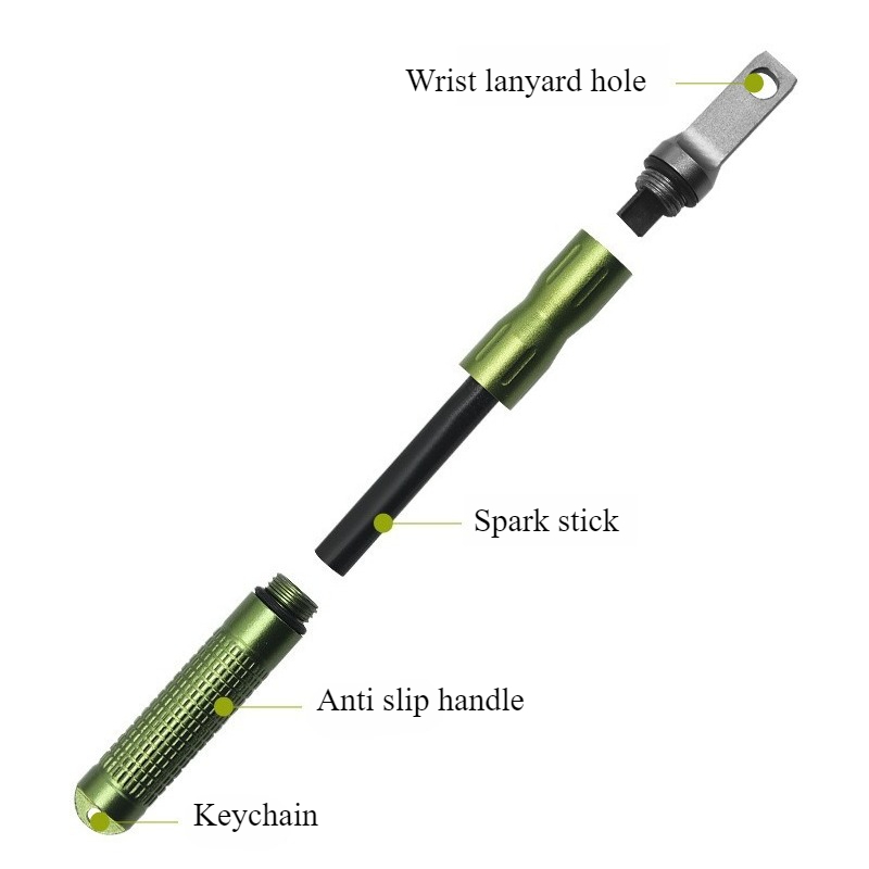 Fire Starting Kit - Accendino d'emergenza portatile impermeabile in pietra,